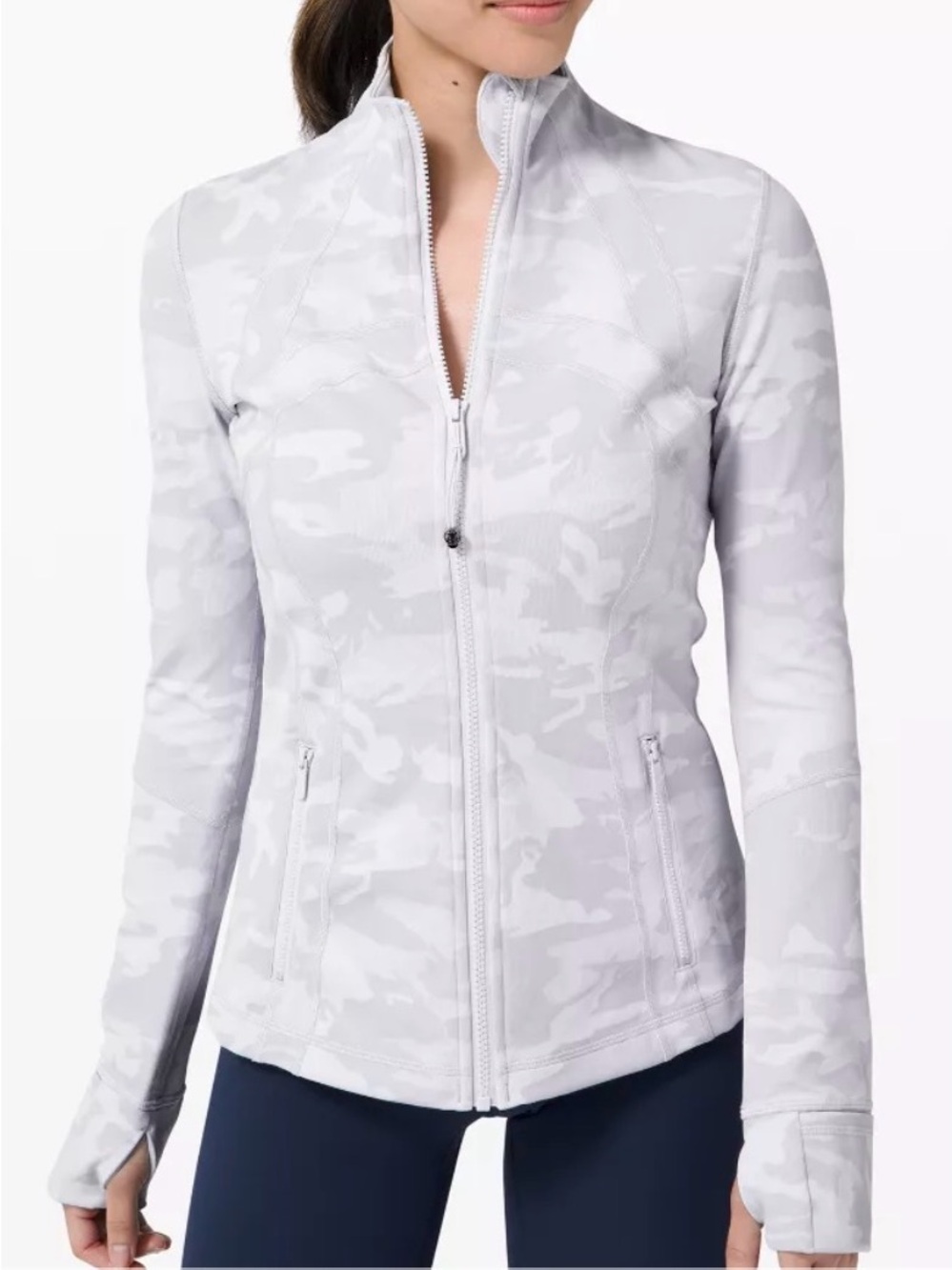 Lululemon Define Jacket in Incognito Camo Jacquard Alpine White Starlight Size 2